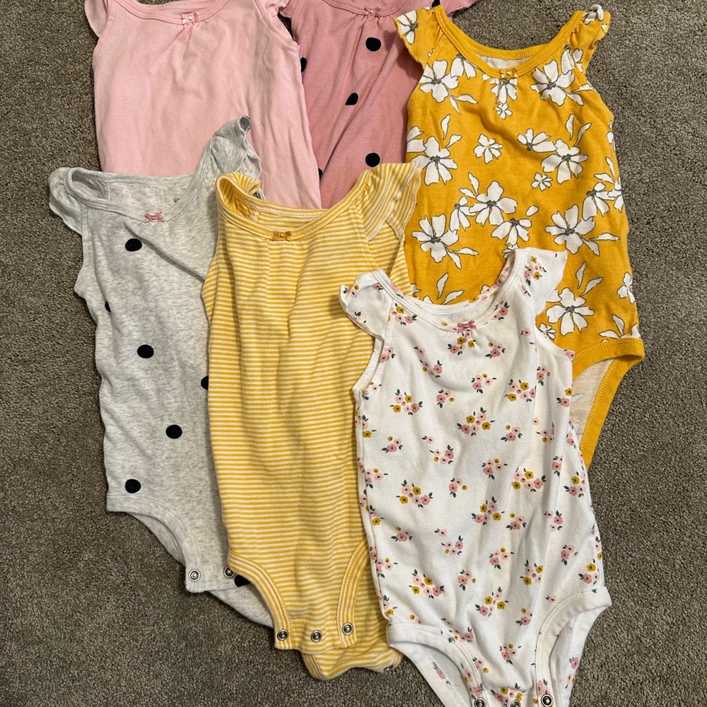 Assorted Kids One Pieces Set - Pink, Yellow, Gray, White